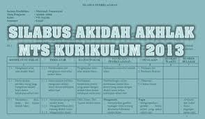 Inilah silabus mata pelajaran aqidah akhlak kelas ii (dua) madrasah ibtidaiyah (mi) kurikulum 2013 edisi revisi (kurikulum nasional). Silabus Mts Mata Pelajaran Akidah Akhlak Kelas 7 8 Kurikulum 2013 Semester 1 Dan 2