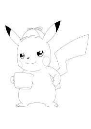 This item is a printable. Detective Pikachu Drinks Coffee Coloring Pages 2 Free Coloring Sheets 2020 Pokemon Coloring Pages Coloring Pages Pikachu