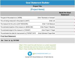 Goal Statement Builder Goleansixsigma Com In 2020 Assessment Goals Statement