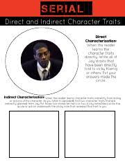 Indirect characterization occurs when characters within the story tell about a character. Jay E8 And Adnan E9 Character Traits Pdf Serial Direct Characterization Indirect Characterization Serial Direct Characterization Indirect Course Hero