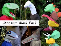 Wat is toch die fascinatie met dino's? Dinosaurus Kostuum Patronen Maak Je Eigen Halloween Maskers Etsy