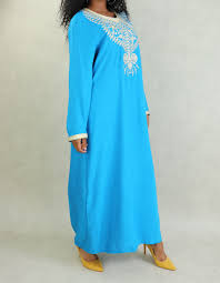 There are 7 robe orientale for sale on etsy, and they. Robe Orientale Longue A Strass Et Broderies En Coton Pour Femme Couleur Bleu Pret A Porter Et Accessoires Sur Musulmane Fr