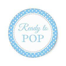 Ready To Pop Round Stickers Baby Shower Boy 5 00 By Lollipopparty Cyo Diy Customize Perso Baby Shower Stickers Baby Shower Gifts For Boys Baby Boy Shower