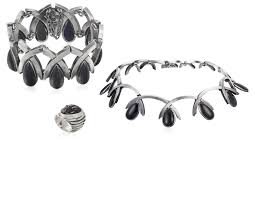 Antonio Pineda Group Of Obsidian And Silver Jewelry 925 Silver Jewelry Design Silver Jewelry Silver Rings Handmade