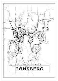 Vi holder til i fjordgaten 11b i tønsberg. Kart Tonsberg Hvit Plakat Bga Fotobutikk