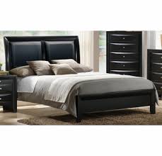 Geneva royal gray dolphin linen california king headboard with tufted chesterfield design. Adelyn Black Wood Cal King Bed With Faux Leather Headboard By Poundex