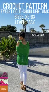 Tunic crochet канала oksana handmade. Crochet Tunic Pattern Eyelet Cold Shoulder Crochet Patterns Yarns Tools And Notions