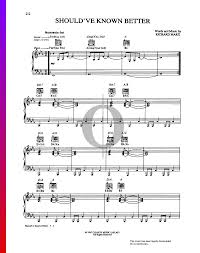 Популярные тексты песен исполнителя richard marx Should Ve Known Better Noten Klavier Gesang Gitarre Pdf Download Streamen Oktav