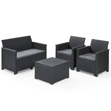 Tangkula outdoor patio rattan wicker chaise lounge with adjustable backrest. Keter Emma Lounge Set Keter Sa