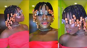 How To Mini Braids On Short Natural Hair With Beads No Extensions V Natural Hair Styles Mini Braids On Short Natural Hair Natural Hair Styles Easy