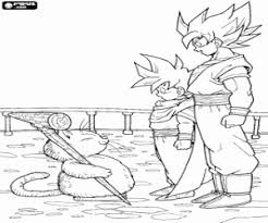 Ausmalbilder Son Goku Und Son Gohan Mit Karin Zum Ausdrucken