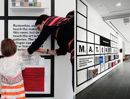 Material Lab The Department Of Advertising And Graphic Design Exhibition Design Interactive Walls Design