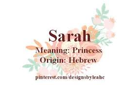 Baby Girl Name Sarah Meaning Princess Origin Hebrew Names With Meaning Girl Names Words