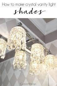 40 linen vanity light cover for a 6 bulb bath light fixture. Diy Crystal Vanity Light Shades Cuckoo4design