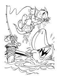 Download Or Print This Amazing Coloring Page Jerry Scare Tom On Big Shark Coloring Page Tom And J Shark Coloring Pages Cartoon Coloring Pages Coloring Pages