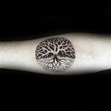 Tattoo Trends Negative Space Guys Small Circle Tree Of Life Tattoo Design On Inenr Forearm Tree Of Life Tattoo Tree Tattoo Men Life Tattoos