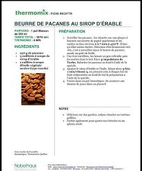 Beurre Pacane Sirop Erable Sirop Erable Thermomix Fiches Recettes