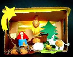 Gemütliche weihnachten basteln weihnachten schachtel basteln weihnachtszeit adventszeit weihnachtsdekoration basteln mit kindern bastelarbeiten kreativ. Weihnachtskrippen Krippe Aus Nussschalen Weihnachten Basteln Krippe Basteln Weihnachten Krippe Weihnachten