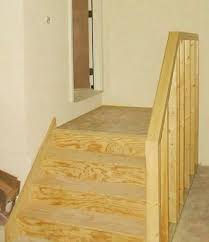 Run a bead of wood glue on top of each stair base and place the treads on each step using a nail gun to secure in place. Stair Landing Inside Garage Google Search Garage Stairs Garage Steps Garage Remodel