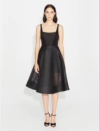 Halston Heritage Stripe Mesh Fit Flare Dress Black Halstonheritage Cloth Fit Flare Dress Dresses Fit Flare