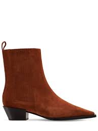Aeyde 40mm Belinda Suede Ankle Boots Tan Luisaviaroma
