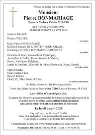 Deces De Monsieur Pierre Bonmariage 01 04 20 Fr Be Annonce Necrologique 304359