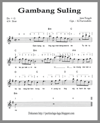 Partitur Lagu Lagu Lagu Daerah Gambang Suling Not Angka Not Balok