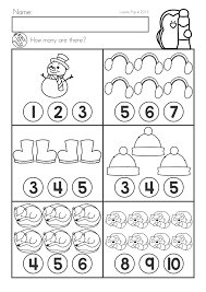 Winter Math Worksheets Activities No Prep For Kindergarten Count How Many Winter Math Worksheets Preschool Winter Math Winter Math