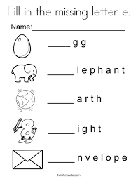 Free printables pdf coloring pages for kids and adults. Fill In The Missing Letter E Coloring Page Twisty Noodle