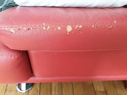 Dim 210 cm x 83 cm x 92 cm ; Renovation Canape Cuir Rouge Sofolk