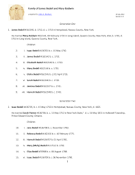 1 Family of James Bedell and Mary Baldwin