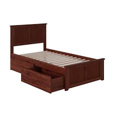 Box spring or foundation optional. Madison Twin Xl Platform Bed With Matching Foot Board With 2 Urban Bed Drawers In Walnut Walmart Com Walmart Com