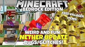 Oct 28, 2019 · digital copies of minecraft on xbox, windows 10, and android devices are all eligible for some experimental goodies. 7 Weird And Fun Nether Update Bugs Glitches Free Villager Items Minecraft Bedrock Edition Minecraft Videos
