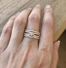 We are specialising on unique engagement rings, wedding rings, anniversary rings, bridal sets and custom made jewellery.all our products can be customised to fit your budget.our first priority is to provide you the best service, highest quality, unique design and make you happy.for any inquiry, please feel free to contact us by email: Amazon Com White Sapphire Bridal Set Rose Gold Engagement Ring Alternative Diamond Engagement Ring Set Double Band Engagement Ring Round Sapphire Ring Handmade