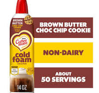Coffee mate Brown Butter Chocolate Chip Cookie Flavored Cold Foam Creamer  Non-Dairy 50 Servings, 14 oz