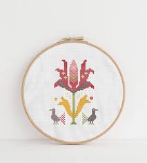 See more ideas about cross stitch patterns, cross stitch, cross stitching. Spring Folk Flower Cross Stitch Pattern Floral Wall Decor Pattern Embroidery Hoop Art