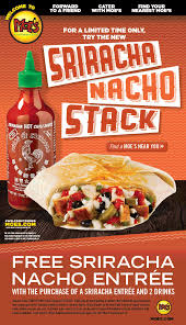 Second Sriracha Nacho Entree Free At Moes Southwest Grill Sriracha Nachos Hot Chili Sauce Moe Southwest Grill