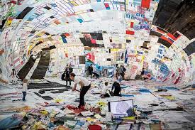 Tomas Saraceno Deploys Installation Made Of Recycled Plastic Bags Recycled Art Waste Art Upcycled Art