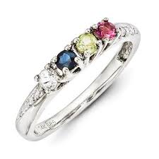 14k Gold Personalized Diamond Accented Mother S Family Birthstone Ring Sparkle Jade Vintage Engagement Rings Sapphire Rose Gold Wedding Band Diamond White Gold Promise Ring
