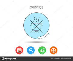 Boiling Saucepan Icon Do Not Boil Water Sign Stock