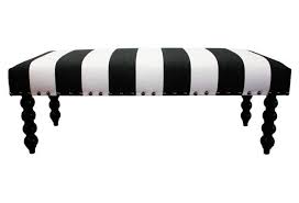 Carly 48 Striped Bench Black White Black And White Furniture White Bench Entryway Bench Furniture
