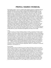 Un excelent referat despre relieful glaciar in general in romania, plus exemplificari. Primul Razboi Mondial Istorie