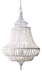 Union Lighting 4 Light Beaded Empire Chandelier White Metal White Beads 599 White Chandelier Beaded Chandelier Chandelier Lighting