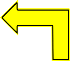 L Shaped Arrow Yellow Filled Left L Shape Sticker Sign Arrow