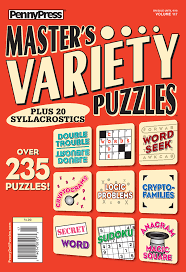 Puzzles can help kids develop fine motor skills while they exercise critical and logical thinking muscles. Master S Variety Puzzles Penny Dell Puzzles