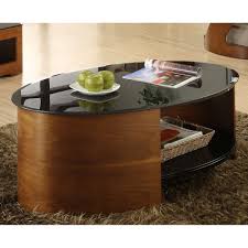 Metal and glass coffee table with curving. Jual San Marino Jf301 Walnut Black Glass Oval Coffee Table Great Price Free Shipping