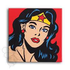 Wonder Woman Painting 12 X12 Pop Art Pop Art Comic Pop Art Drawing