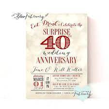 Surprise 40th Anniversary Invitation Ruby Red Wedding Etsy Wedding Anniversary Invitations Anniversary Invitations 40th Anniversary Party