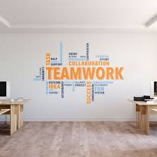 Teamwork Wall Decal Teamwork Decal Office Wall Art Office Etsy Office Wall Decals Office Wall Design Office Wall Art