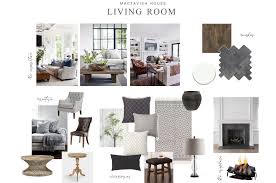 A platform modern farmhouse mood board: Behind The Design Modern Farmhouse Living Room Anderson Grant